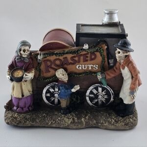 Lemax Spooky Town “Roasted Guts” Animated Skeleton Food Cart Halloween Village